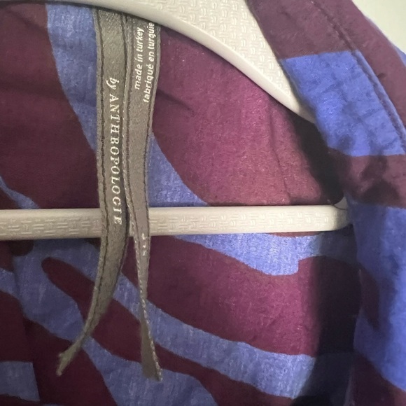 Anthropologie Twist Waist Midi Shirtdress in blue motif - Picture 3 of 11